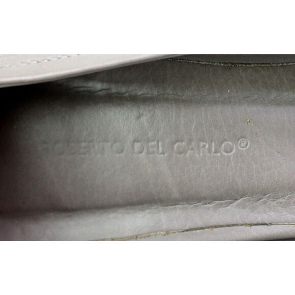 Roberto Del Carlo ITALY GRAY GENUINE LEATHER MID HEEL CLASSIC PUMP SHOES Sz 38.5 - Picture 10 of 13